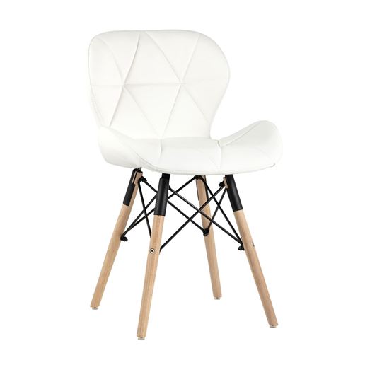 Стул  обеденный дизайнерский Бон обивка экокожа белый