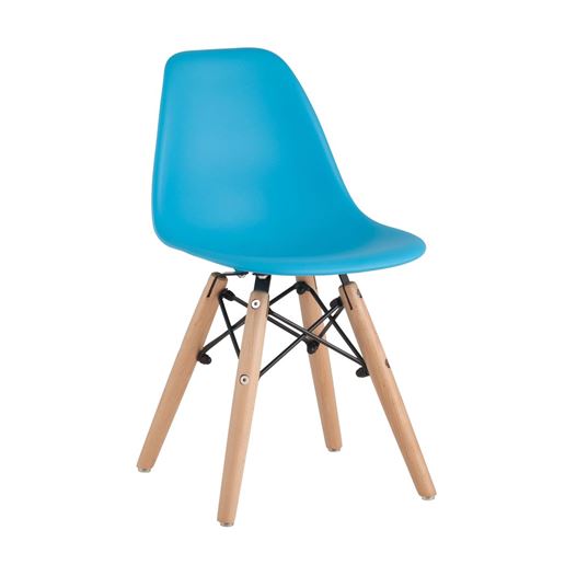 Стул DSW детский голубой, полипропилен, сталь, натуральный массив бука