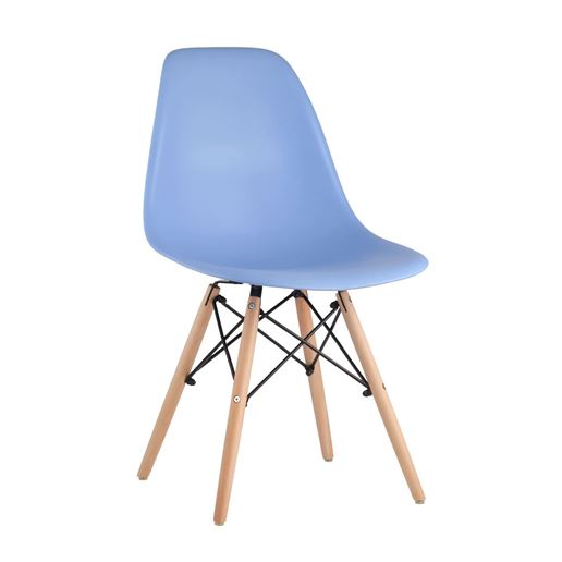 Стул Eames DSW голубой, литой полипропилен, стальной каркас, массив бука