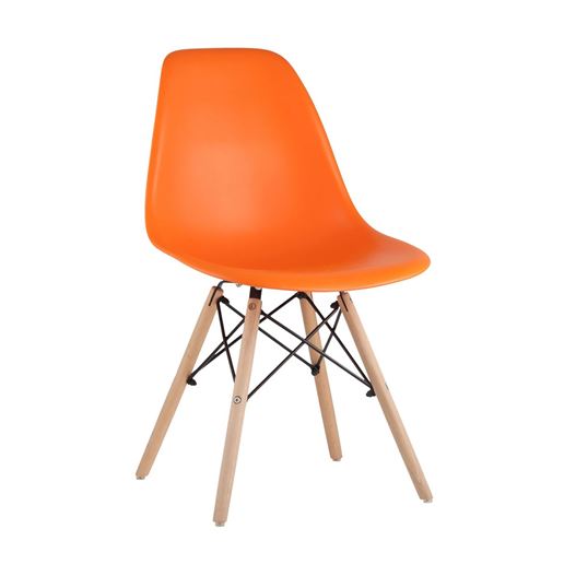 Стул Eames Style DSW оранжевый, массив бука, 10 шт.