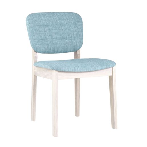 Стул FROST голубой обеденный деревянный массив гевеи цвет беленый дуб