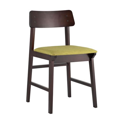 Стул ODEN оливковый обеденный деревянный массив гевеи с мягким сиденьем и спинкой