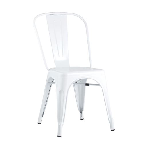 Стул Tolix белый глянцевый, экокожа, пластик, металл