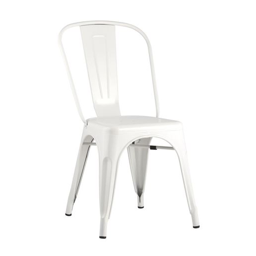 Стул Tolix белый матовый, экокожа, пластик, металл