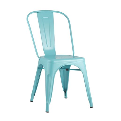 Стул Tolix голубой матовый, экокожа, пластик, металл