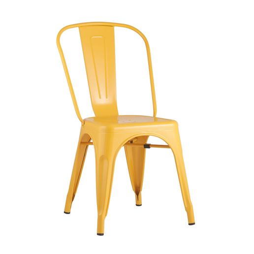 Стул Tolix желтый глянцевый, экокожа, пластик, металл