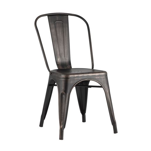 Стул Tolix черный патина золото, оцинкованный металл с порошковым напылением