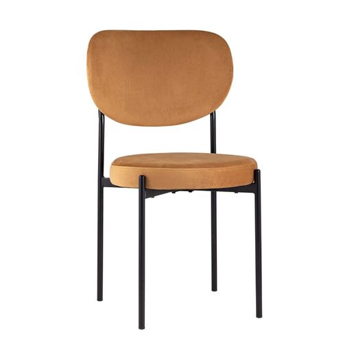 Стул Барбара терракотовый обеденный обивка велюр ножки металл