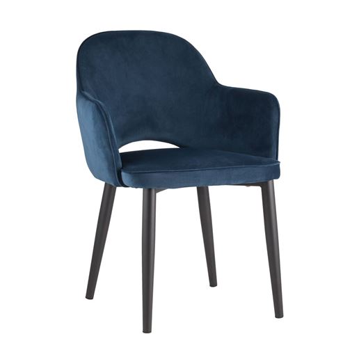 Стул Венера сине-зеленый, мебельная ткань велюр, металлические черные ножки