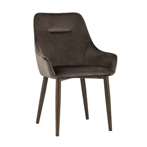 Стул Диана велюр коричневый ножки металл под дерево