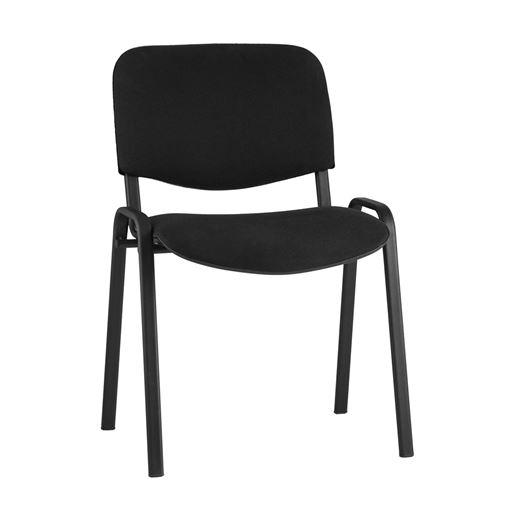 Стул Изо ( iso ) черный для посетителей и конференц залов, изгиб под спину, пластиковые опоры