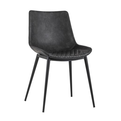 Стул кухонный Texas мягкая обивка из экокожи, цвет серый, ножки черные