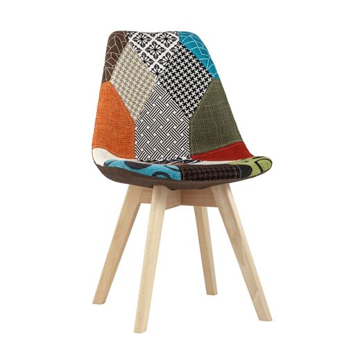 Стул обеденный FRANKFURT обивка ткань пэчворк ножки массив бука