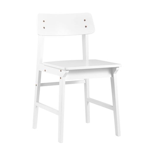 Стул обеденный ODEN WOOD из массива гевеи белый