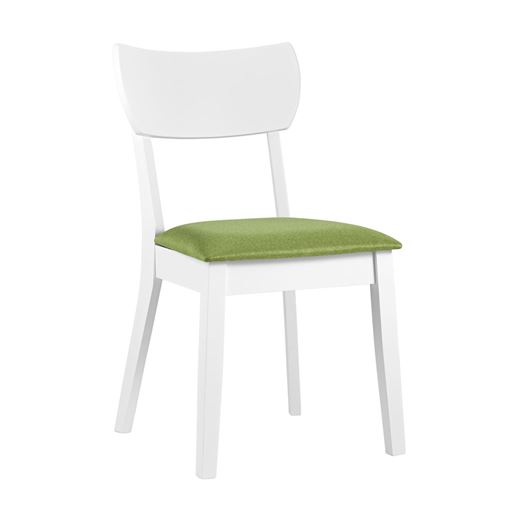 Стул обеденный TOMAS WHITE белый каркас салатовая обивка