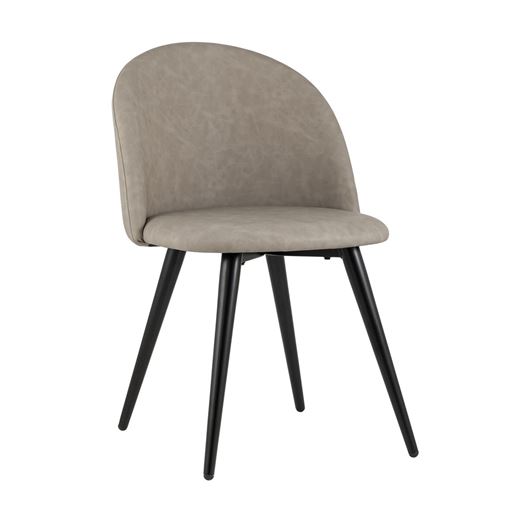 Стул обеденный Лион светло-серая экокожа