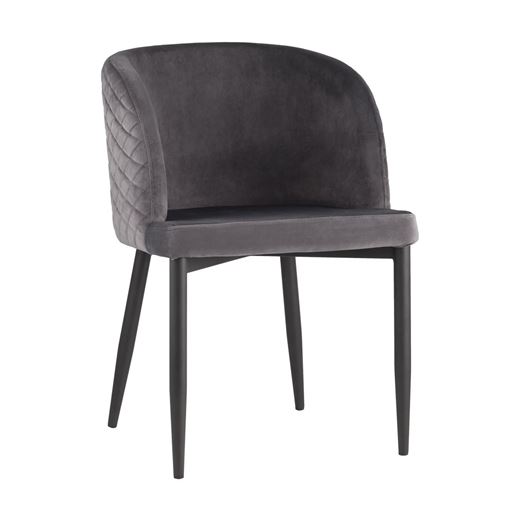 Стул Оскар велюр серый мебельная ткань велюр