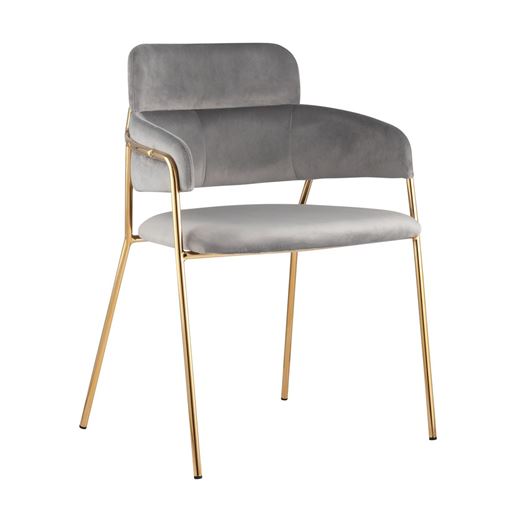 Стул Полин мягкий серый обивка вельвет