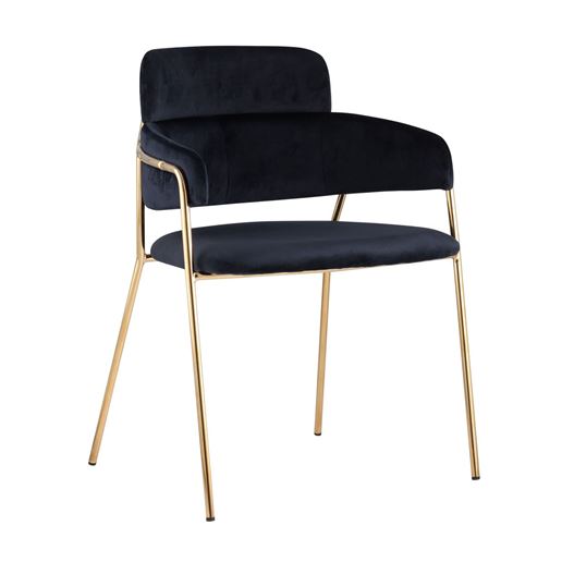 Стул Полин мягкий синий обивка вельвет