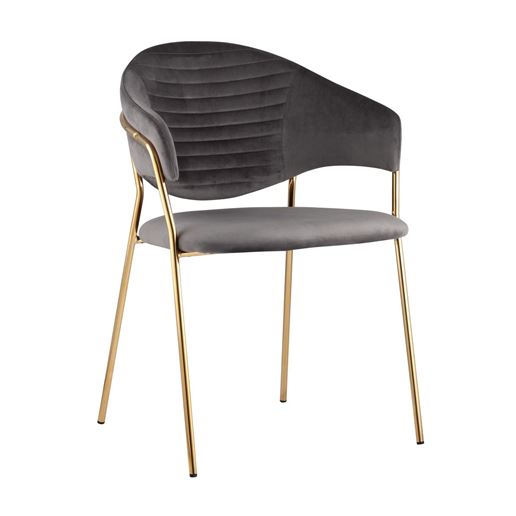 Стул Эвита мягкий серый обивка вельвет