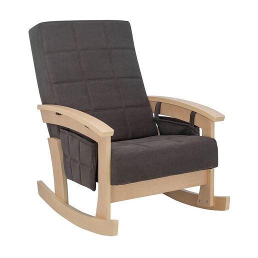 Кресло-качалка "НОРДИК" (Натуральное дерево/Verona Antrazite Grey)