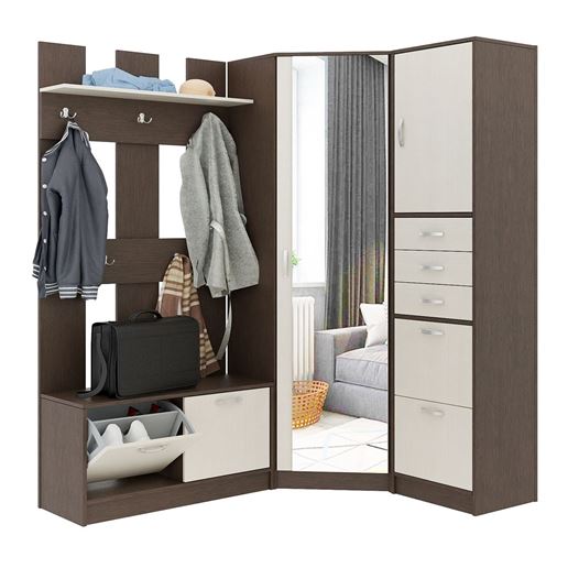 Прихожая Ольга-12П венге / дуб молочный