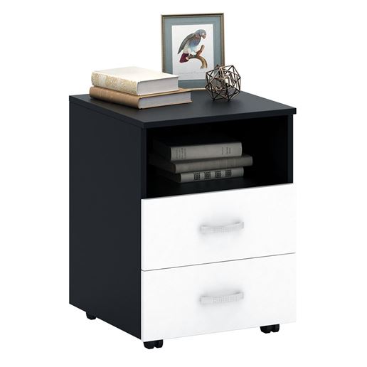 Тумба Альба-2 черный / белый