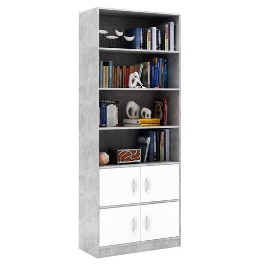 Стеллаж в комплекте Либерти-52 бетон / белый