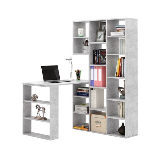 Стеллаж со столом Рикс-15 бетон