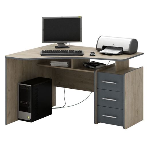 Стол угловой Триан-5 дуб крафт / серый