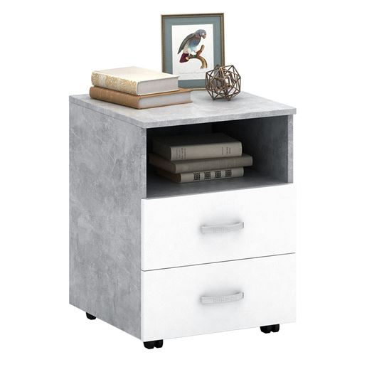 Тумба Альба-2 бетон / белый