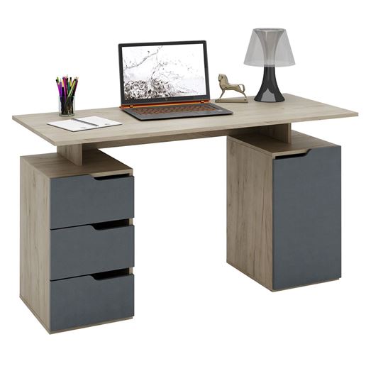 Стол компьютерный Нейт-3 дуб крафт / серый