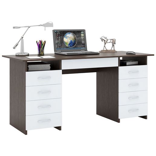 Стол письменный Милан-10Я (0120) венге / белый