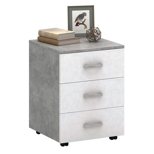 Тумба Альба-3 бетон / белый