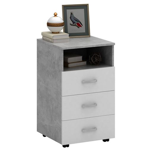 Тумба Альба-4 бетон / белый