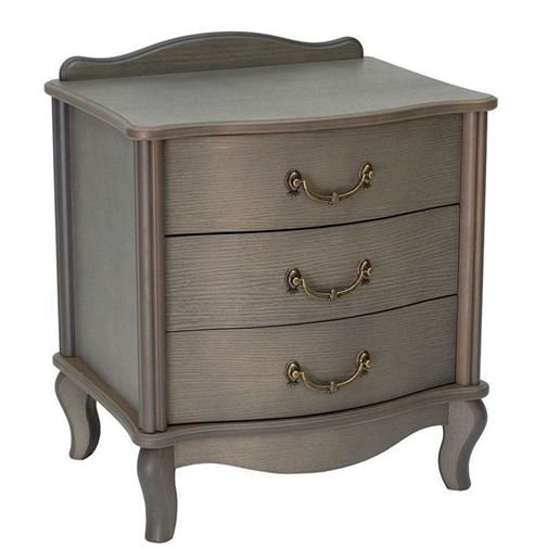 Тумбочка прикроватная "Джульетта" 3 ящика (серый ясень) Вис