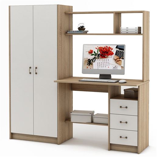 Компьютерный стол Август-15-Дуб-сонома/Белый