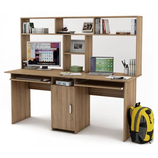 Письменный стол Лайт-10К с надстройкой-Дуб сонома