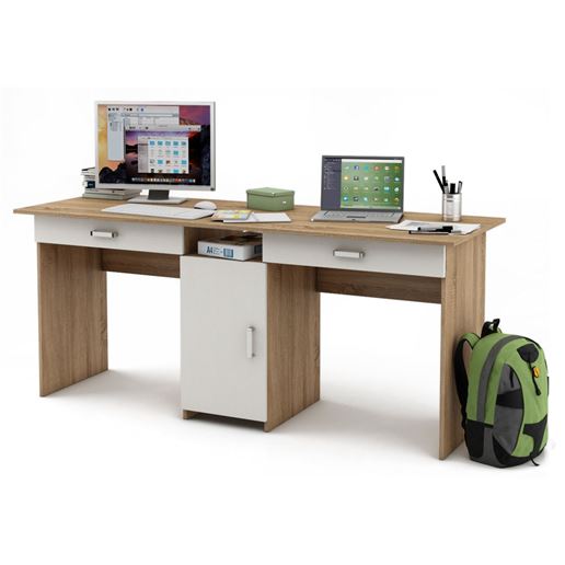 Письменный стол Лайт-10Я-Дуб-сонома/Белый