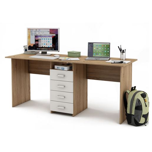 Письменный стол Лайт-11-Дуб-сонома/Белый