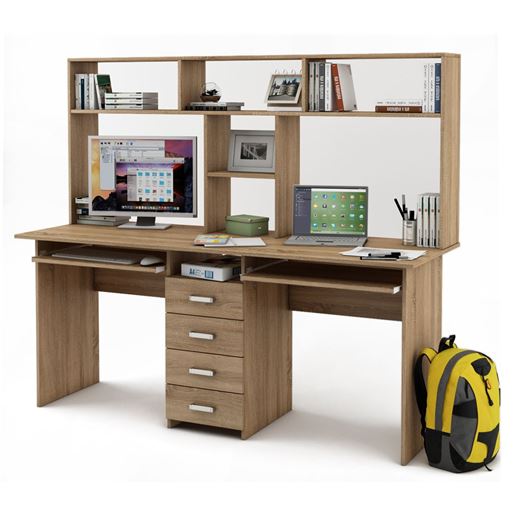 Письменный стол Лайт-11К с надстройкой-Дуб сонома