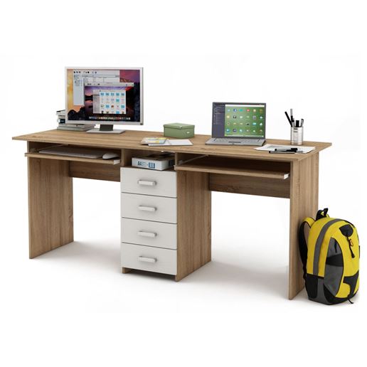 Письменный стол Лайт-11К-Дуб-сонома/Белый