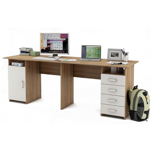 Письменный стол Лайт-13-Дуб-сонома/Белый