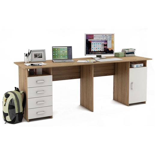 Письменный стол Лайт-14-Дуб-сонома/Белый