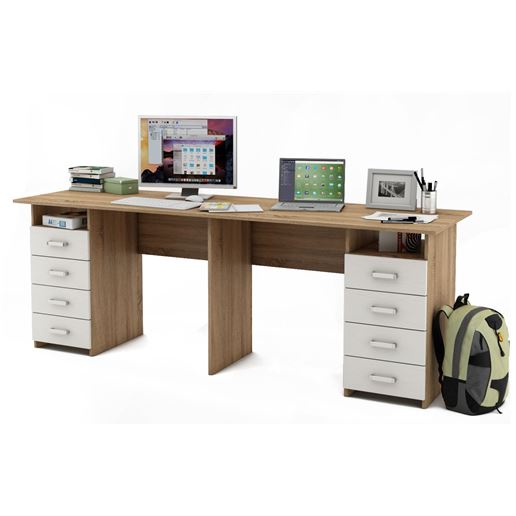 Письменный стол Лайт-15-Дуб-сонома/Белый