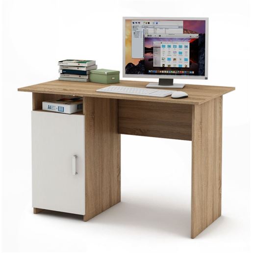 Письменный стол Лайт-2-Дуб-сонома/Белый