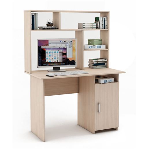 Письменный стол Лайт-3 с надстройкой-Дуб-молочный