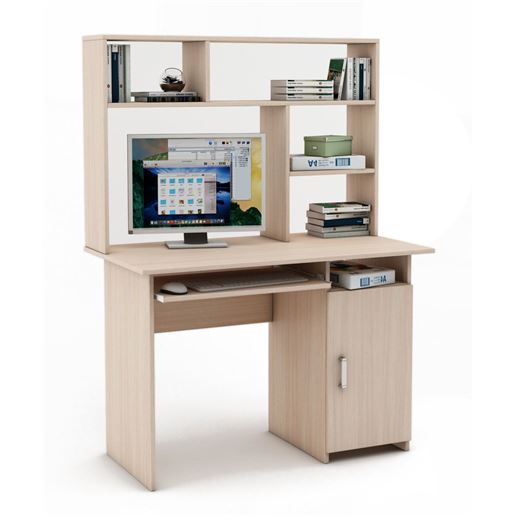 Письменный стол Лайт-3К с надстройкой-Дуб-молочный