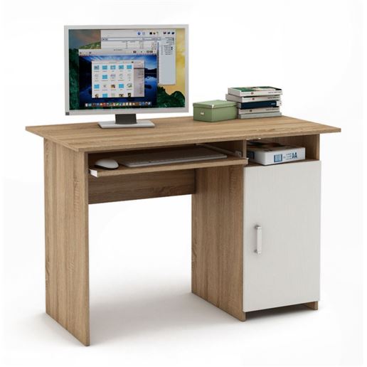 Письменный стол Лайт-3К-Дуб-сонома/Белый
