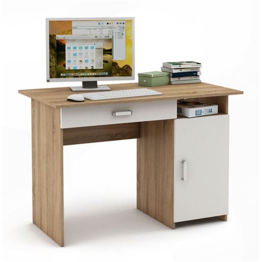 Письменный стол Лайт-3Я-Дуб-сонома/Белый